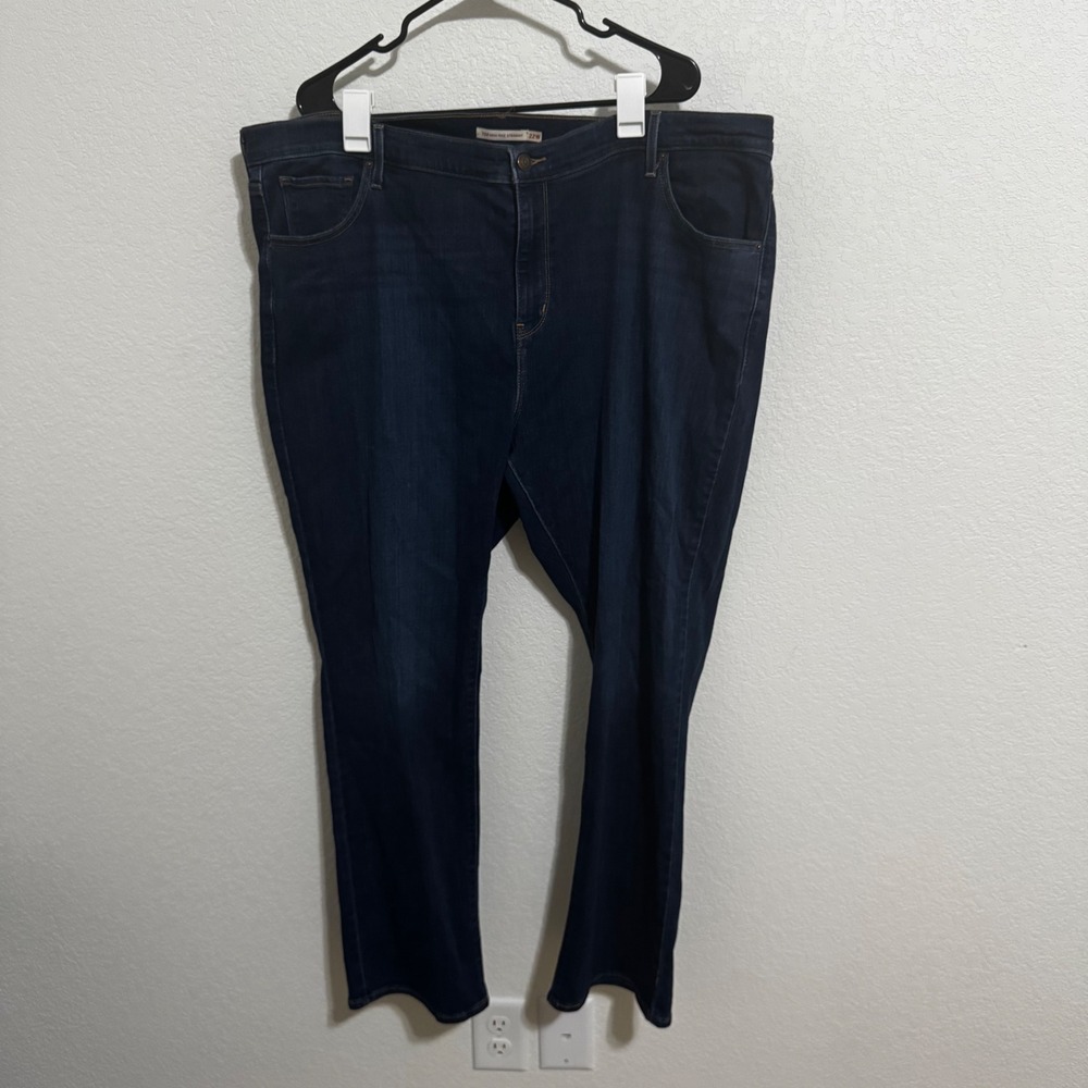 Levi's 724 High Rise Straight Jeans‎ Women 22W Dark Wash Blue Excellent Stretch